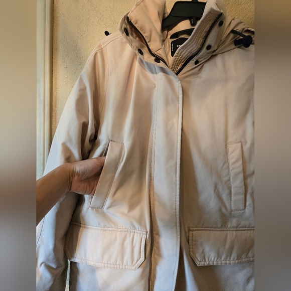 EVERLANE ReNew Military Parka Coat Cashew Beige Drawstring Hood small - Picture 9 of 16